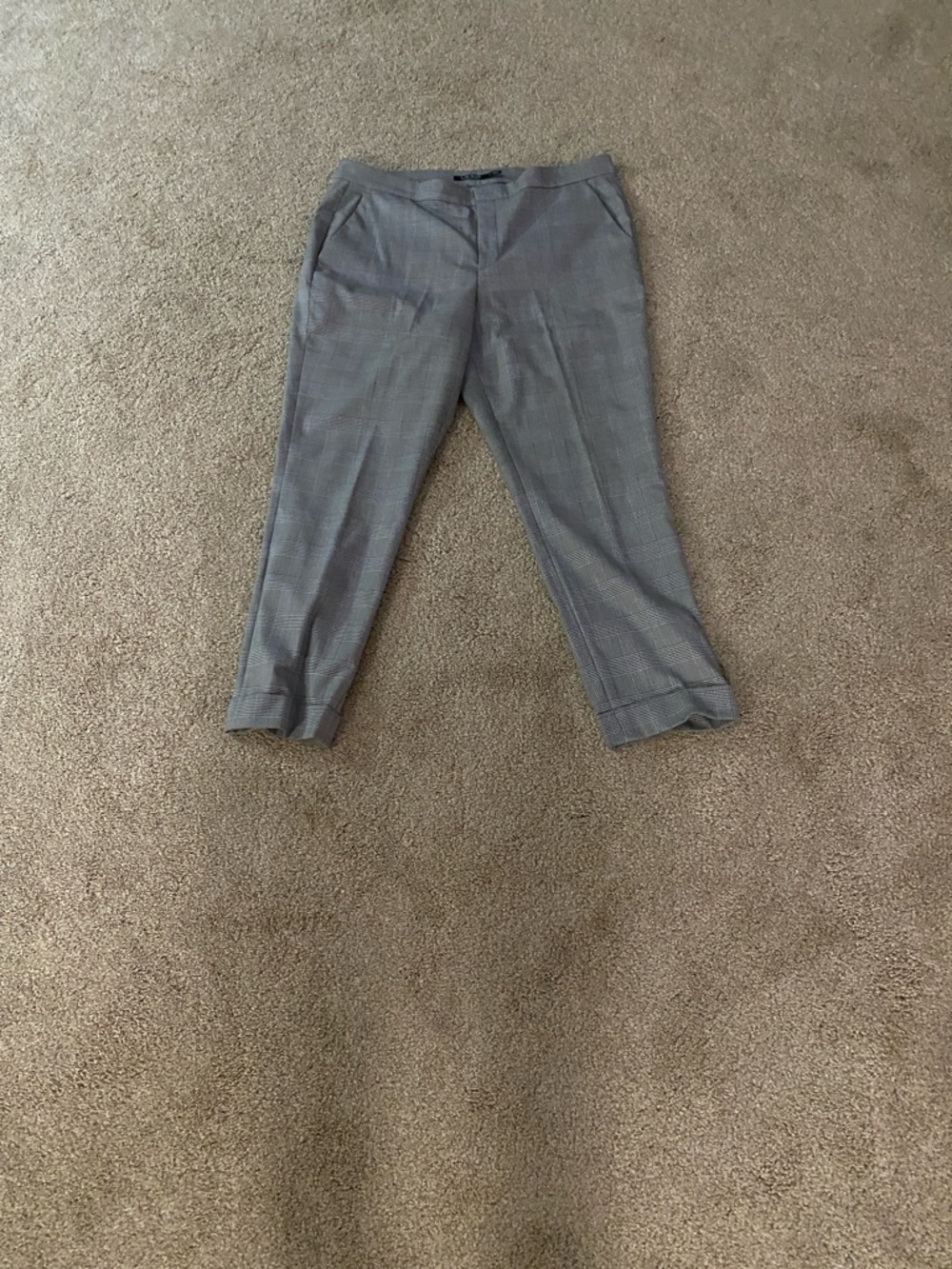 Ralph Lauren Light Gray Glen Plaid Dress Pants